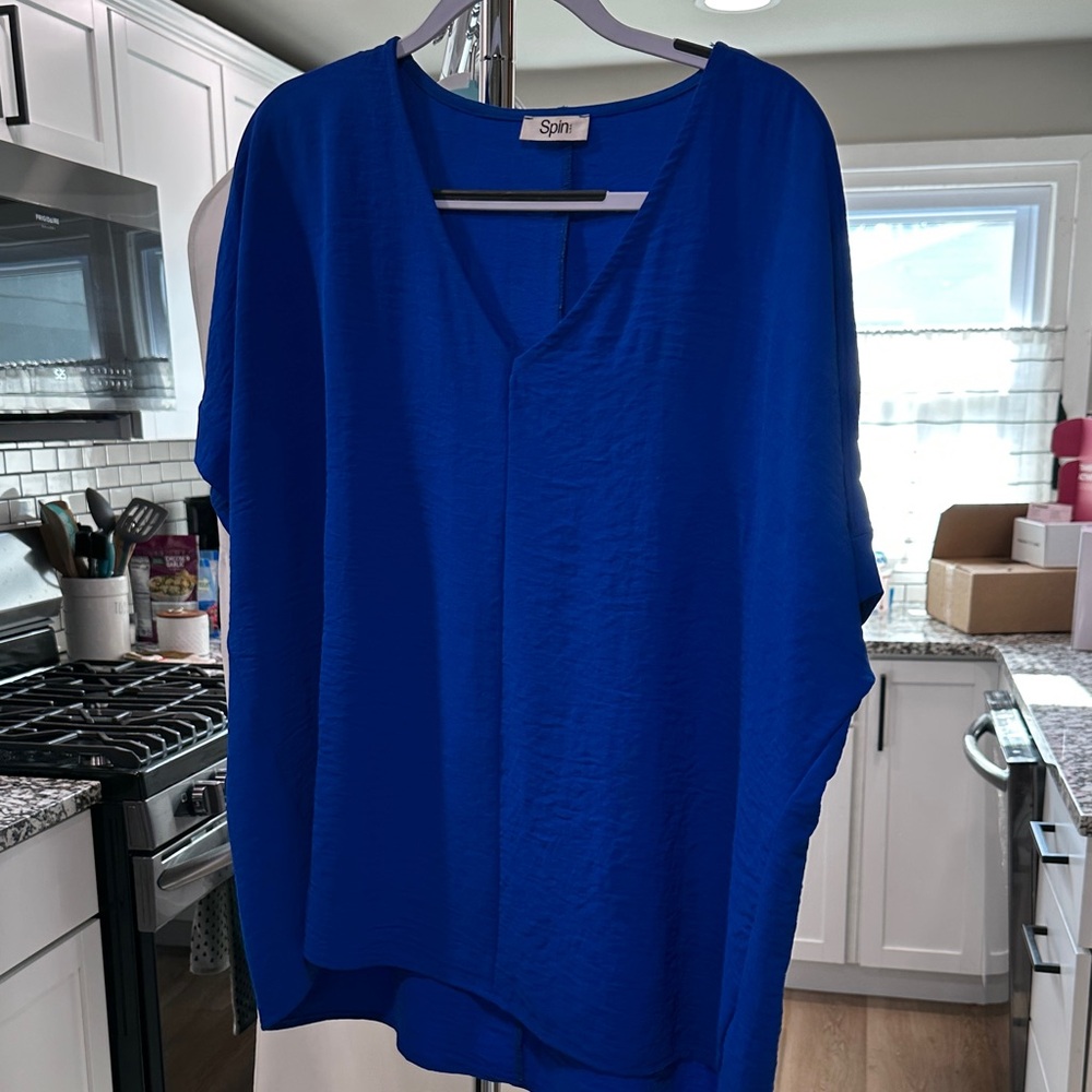 Stylish Oversized Blue Blouse by Spin